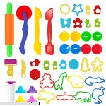 Pandapia 44 PCS Play Dough doh Tools Playsets Party Pack Molds Cutters Easter Egg Fillers Easter Basket Stuffers 44PCS B06Y5PM9R4